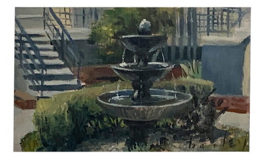 Sanctuary Fountain - 4x6 oil