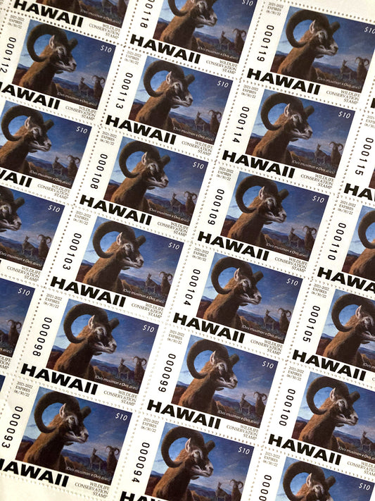 Signed 2021-22 Hawaii Wildlife Conservation Stamp